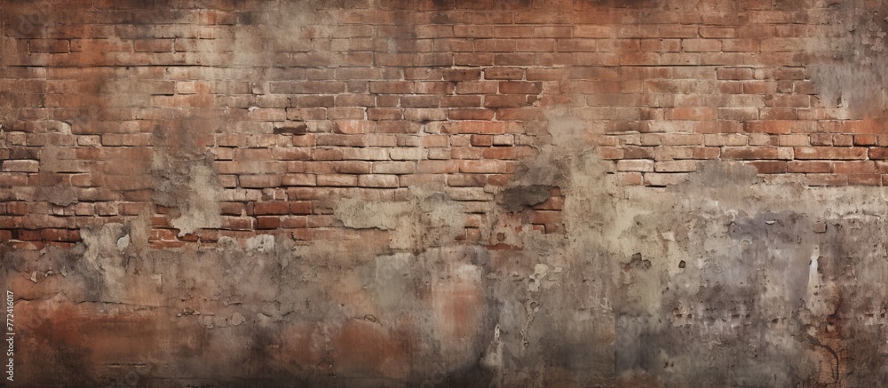 A detailed shot of a brown brick wall showcasing intricate brickwork patterns