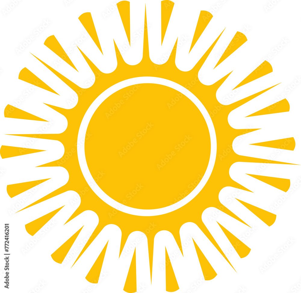 Sun icon. Yellow sun star icon. Summer, sunlight, nature, sky. illustration isolated on white. Sun icon. Yellow sun star icon. Summer, sunlight, nature, sky. illustration isolated on white.