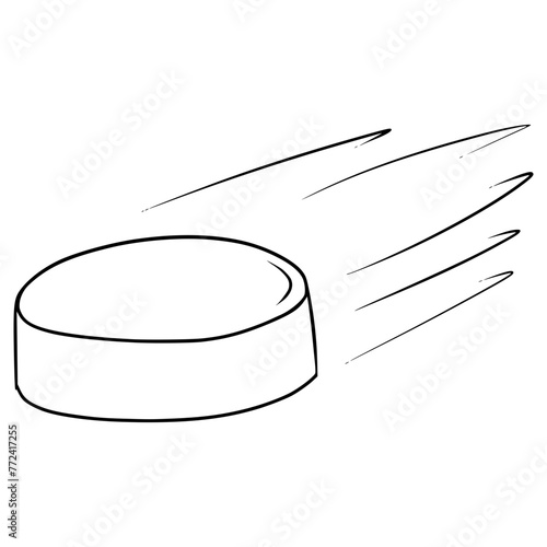 hockey puck illustration hand drawn outline vector
