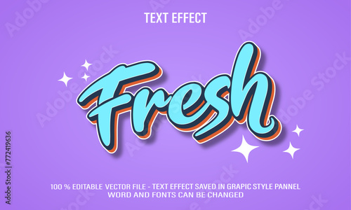 Fresh 3d editable text effect style