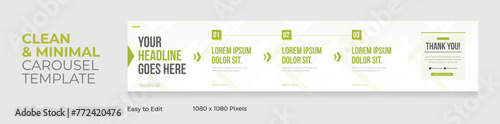 Social media carousel template, clean and modern design, Cyberspace for creative content, EPS vector illustration