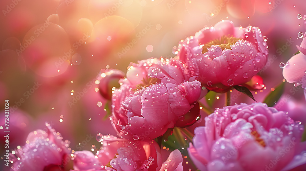 pink peonies in spring pink peonies in spring