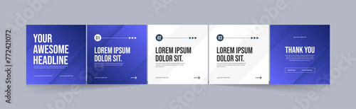 Social media carousel, Editable instagram carousel post, EPS vector illustration