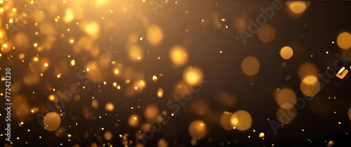 Golden Aura  Abstract Bokeh Background with Glow Particles