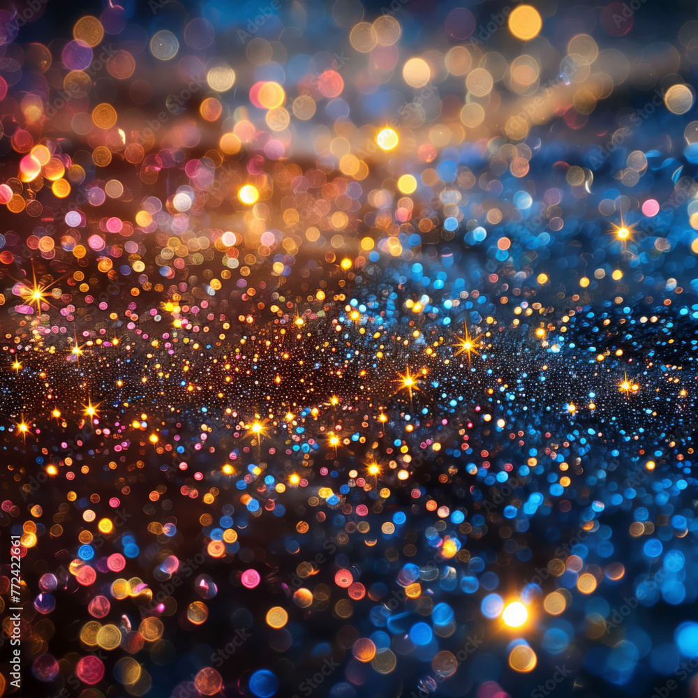 Dance of Colors and Light with a Dazzling Display of Vibrant Glitter Reflections
