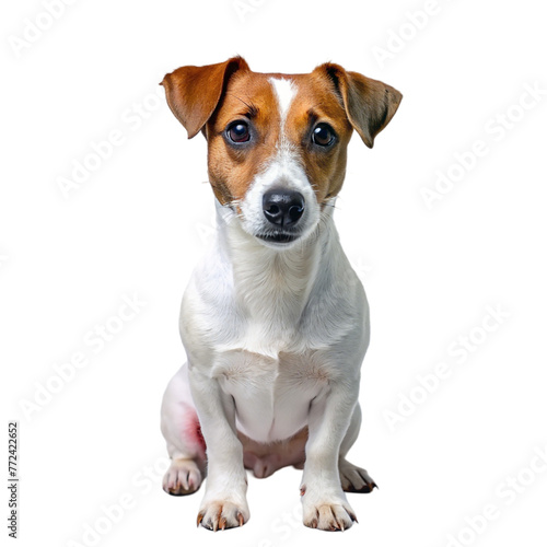 Cute Jack Russell Terrier dog looking at camera, isolated on transparent background © Im