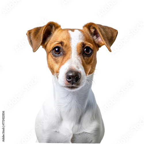 Cute Jack Russell Terrier dog looking at camera, isolated on transparent background © Im