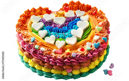 Vibrant Pride Confection Isolated On Transparent Background PNG.