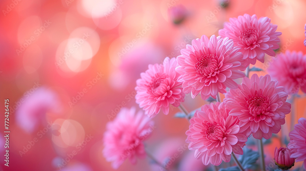 Pink chrysanthemum flowers with bokeh background. Pink chrysanthemum flowers with bokeh background.