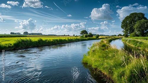 The river barneveldse beek flows through the agricultural area near the village of stoutenburg photo