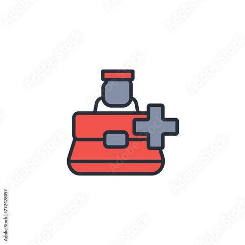 medical kit icon. vector.Editable stroke.linear style sign for use web design,logo.Symbol illustration.