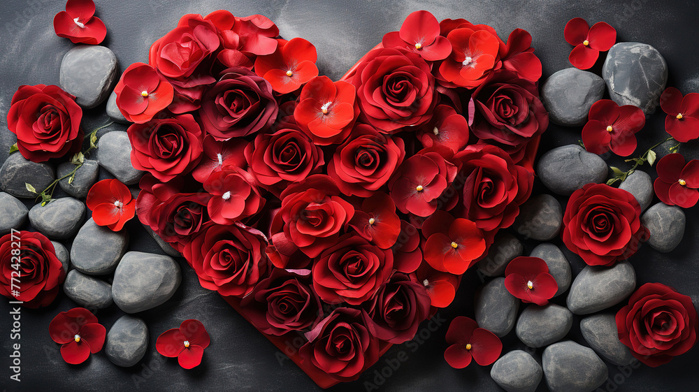 Valentine's day greeting card with rose flowers Valentine's day greeting card with rose flowers