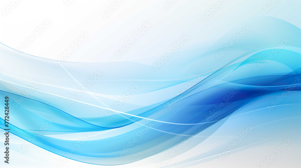 Fototapeta premium Blue wave swirls Bright colored gradient waves background , Generate AI