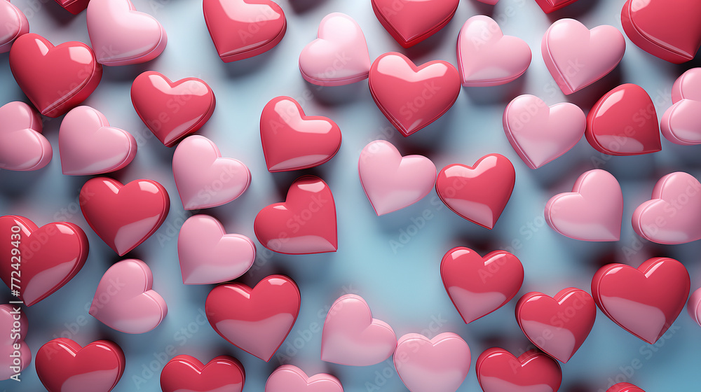 Valentines Day background with hearts, Bright color Valentines Day background with hearts, Bright color