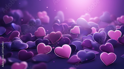 Valentines day background with hearts on a blue background