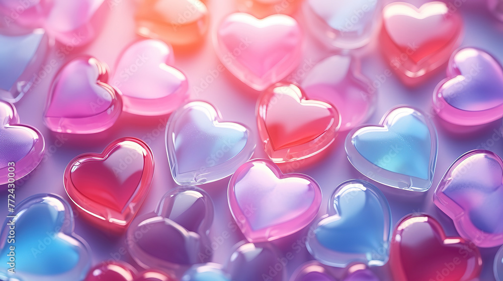 Top view plain heart collection on table Top view plain heart collection on table