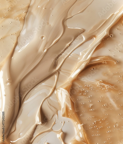 Oily and creamy emulsion, macro background	