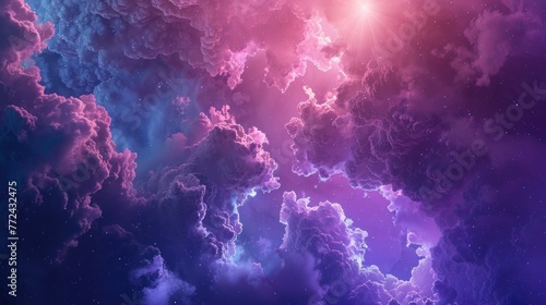 Digital landscape in hyperrealistic detail, under a vibrant scifi cloud, moody lighting with dynamic effects © Pungu x