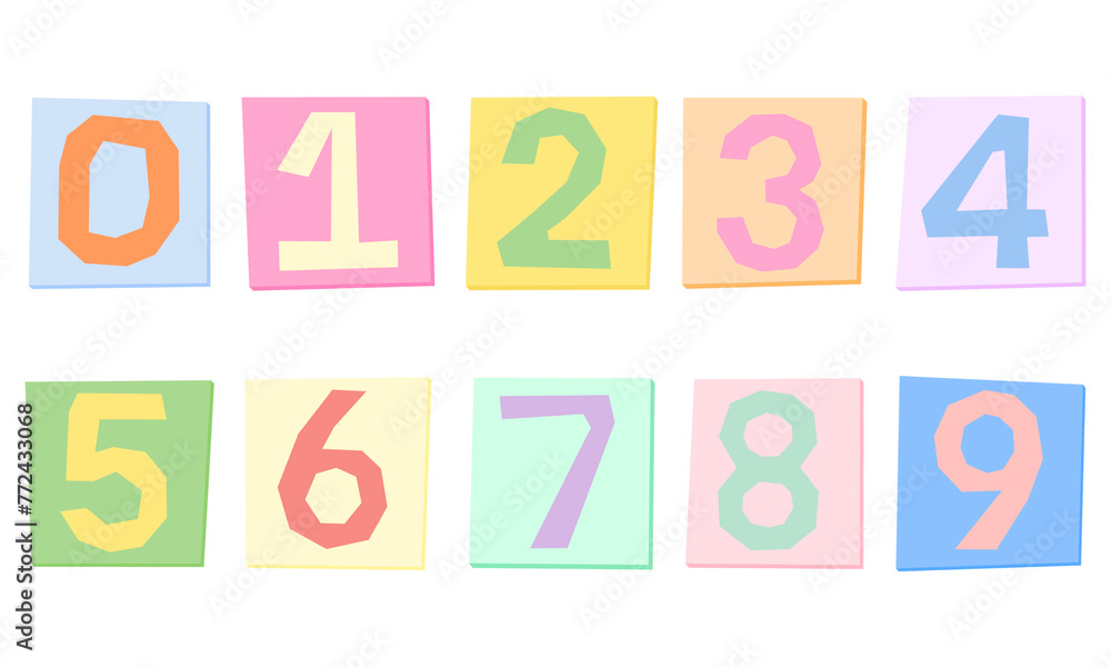 Number alphabet font torn ripped paper cut Illustration elements shape Number alphabet font torn ripped paper cut Illustration elements shape