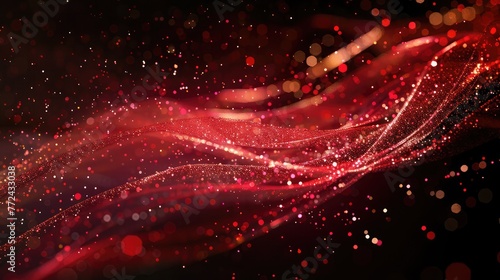 Black dark deep red ruby garnet cherry burgundy wavy abstract background. Color gradient ombre. Rough grain noise dust grunge. Glow glitter light bright fire shine hot.Geometric Wave curve line.Design