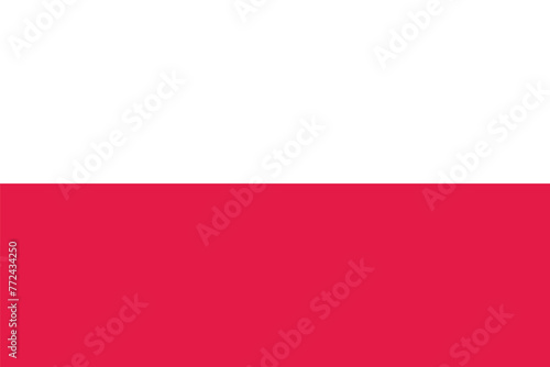 Flag of Poland. Red and white. Symbol of the Republic of Poland. Isolated vector illustration.