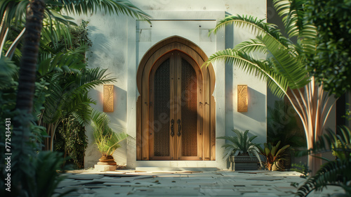 Ornate Entrance to a Tropical Residence