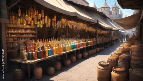 A Marketplace Where The Stalls Sell Bottled Dreams