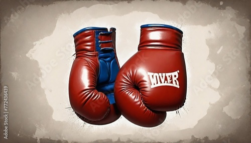 digital painting Vintage Boxing Gloves Classic Des (1)