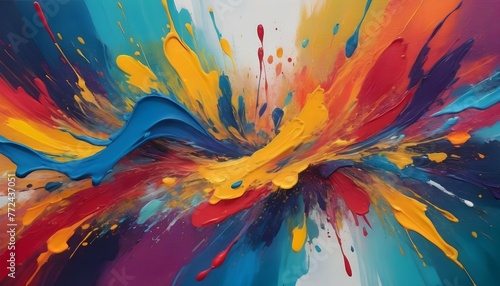 vibrant abstract acrylic paint strokes expressiv upscaled 4 1