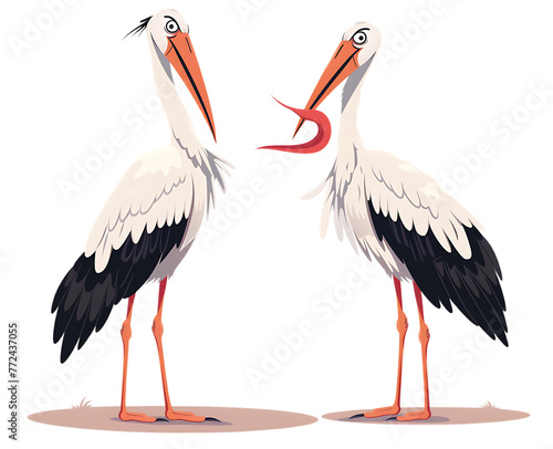 Stork, cartoon vector illustration with a white background