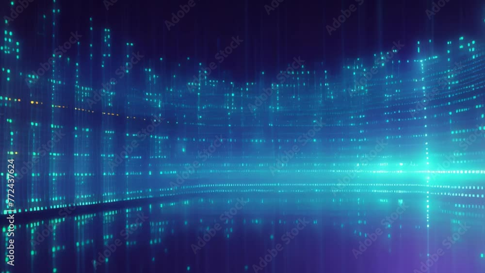 A mesmerizing composition of blue and black hues featuring a profusion of dazzling lights, Technology background Big data concept Binary computer code, AI Generated A mesmerizing composition of blue and black hues featuring a profusion of dazzling lights, Technology background Big data concept Binary computer code, AI Generated
