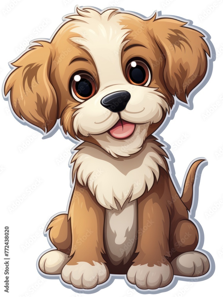 Obraz premium An adorable picture of a puppy showing off the cuteness of the dog on a white background.