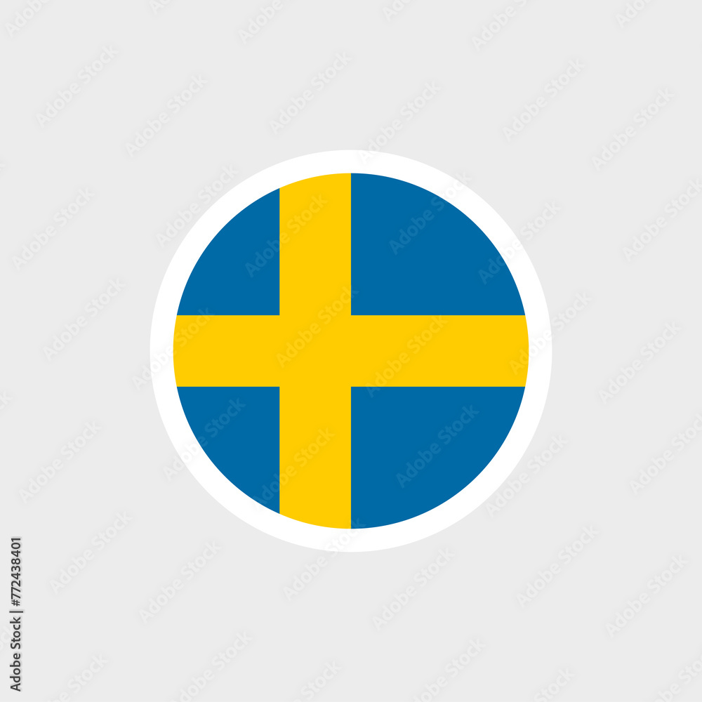 Flag of Sweden. Yellow cross on a blue background. Symbol of the Kingdom of Sweden. Isolated vector illustration. Flag of Sweden. Yellow cross on a blue background. Symbol of the Kingdom of Sweden. Isolated vector illustration.