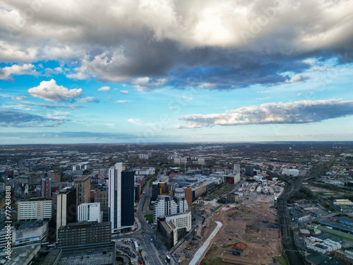 City Centre Buildings of Birmingham Central City of England United Kingdom During Sunset. March 30th, 2024