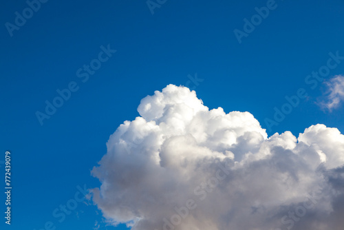 White Fluffy Cloud in a Clear Blue Sky
