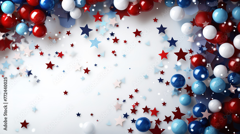 Independence Day of USA white background top view Created Independence Day of USA white background top view Created