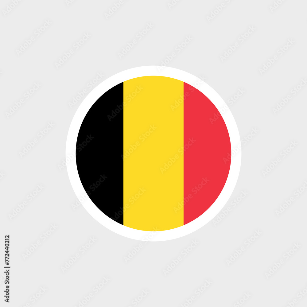Fototapeta premium Flag of Belgium. Tricolor: black, yellow, red. Symbol of the Kingdom of Belgium. Isolated vector illustration.