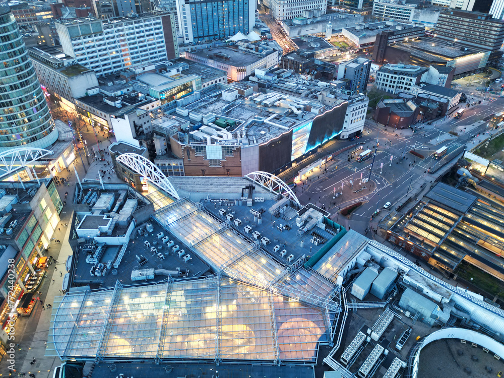 Fototapeta premium City Centre Buildings of Birmingham Central City of England United Kingdom During Sunset.
