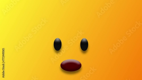 Head blast emoji background. Seamless animation of head blast expression on gradient colour background. photo
