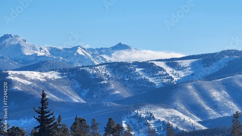 snow covered mountains