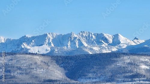 snow covered mountains
