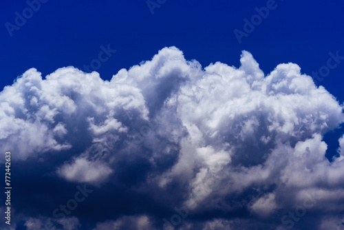 Beautiful cumulonimbus clouds with blue sky background.