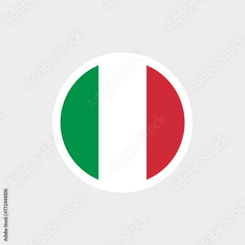 The flag of Italy in a round shape. Tricolor: green, white, red. Isolated vector illustration on gray background. Free Download The flag of Italy in a round shape. Tricolor: green, white, red. Isolated vector illustration on gray background. - GFXLoad