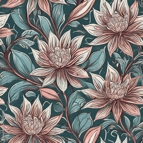 Seamless pattern in floreal style. Perfect for wallpaper, screen background, site background