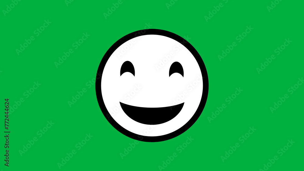 very happy emoji icon isolated on green background. funny emoji illustration. very happy emoji icon isolated on green background. funny emoji illustration.