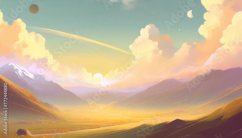 fantasy space cartoon game concept background
