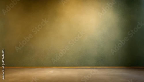 photo background green textured wall rolling in the floor studio photography background illuminated by the directed light traditional painted canvas or muslin fabric cloth studio backdrop
