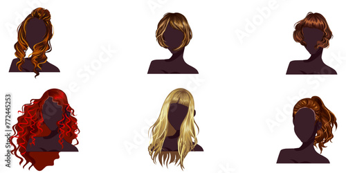Beautiful hairstyle for woman, modern fashion for assortment.