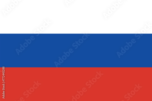 The flag of Russia. Tricolor: white, blue, red. The symbol of the Russian Federation. Isolated vector illustration on white background.