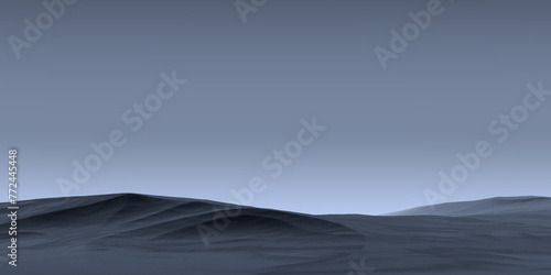 Desert stone,rocky surface on the horizon,blue landscape rocky slope and sky.3D render